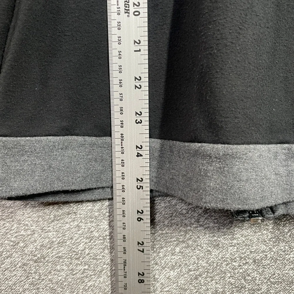 Jude Piper Full Zip Hoodie Womens M Black Grey Colorblock Peplum Made in USA